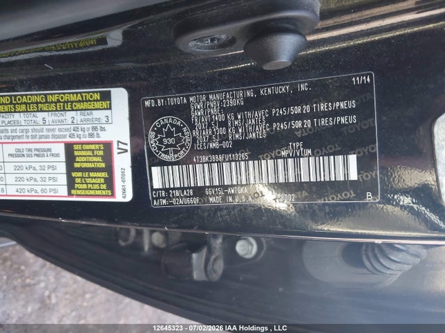 Toyota Venza Base V6 2015 4T3BK3BB8FU113265 Image 20