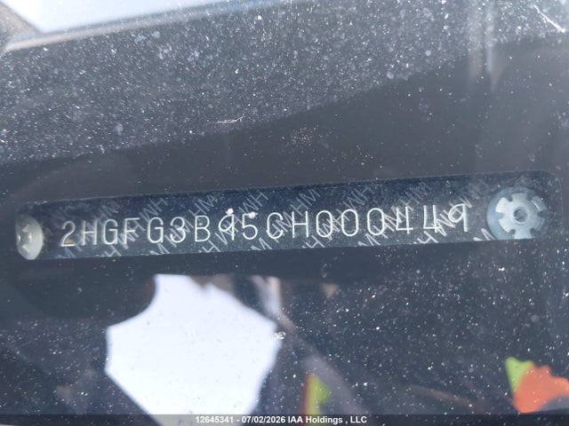 Продаж на аукціоні авто 2012 Honda Civic Ex-l, vin: 2HGFG3B95CH000449, номер лоту: 12645341