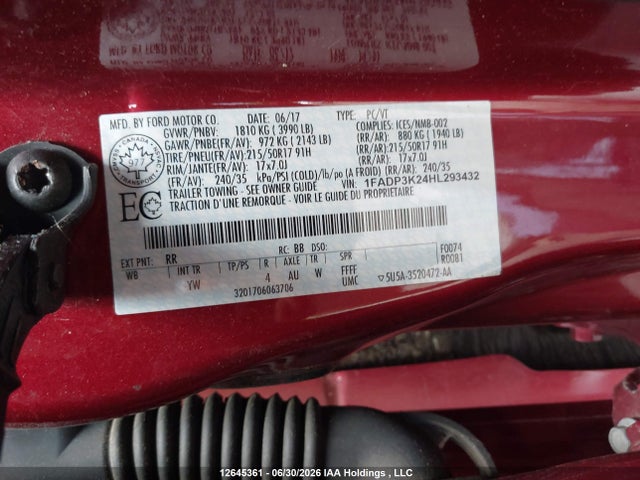 Ford FOCUS SE 2017 1FADP3K24HL293432 Image 9