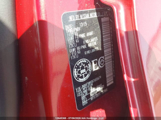 Aukcja sprzedaży 2016 Nissan Juke Nismo/sl/sv, vin: JN8AF5MV0GT655679, numer aukcji: 12645368
