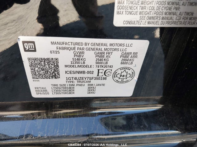 GMC SIERRA 2500HD 2025 1GT4UZEY7SF350198 Image 18