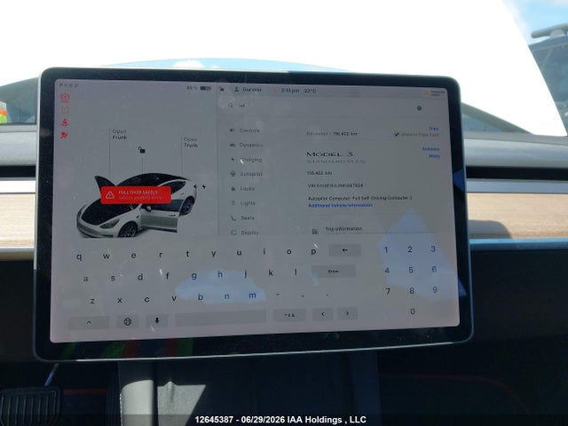 12645387 :رقم المزاد ، 5YJ3E1EA3MF087924 vin ، 2021 Tesla Model 3 مزاد بيع