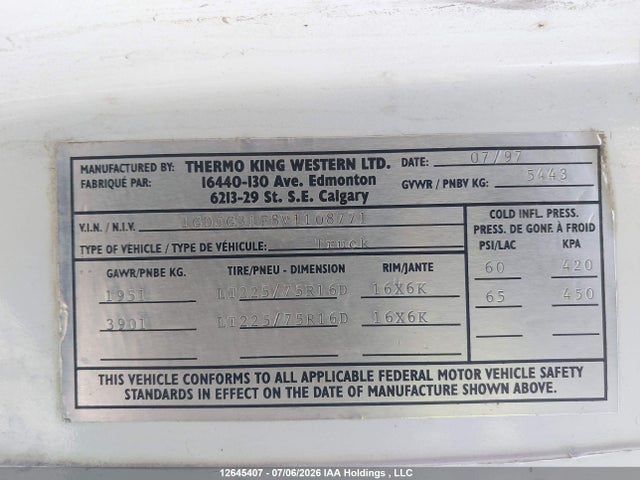 Продаж на аукціоні авто 1997 Gmc Savana Cutaway G3500, vin: 1GDJG31F6V1108771, номер лоту: 12645407
