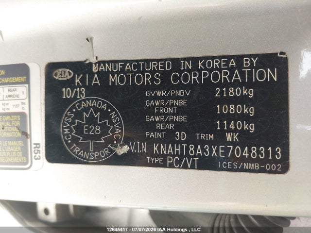 KIA Rondo 2014 KNAHT8A3XE7048313 Image 9