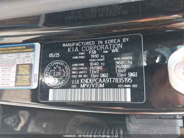 Продажа на аукционе авто 2026 Kia Seltos Lx, vin: KNDEPCAA9T7835195, номер лота: 12645434