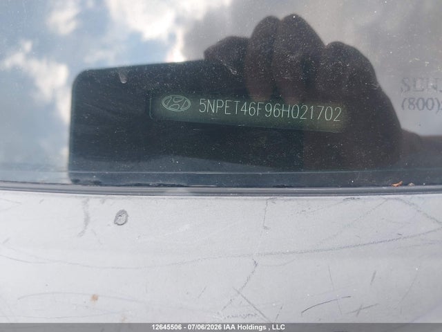 Aukcja sprzedaży 2006 Hyundai Sonata Gl V6, vin: 5NPET46F96H021702, numer aukcji: 12645506
