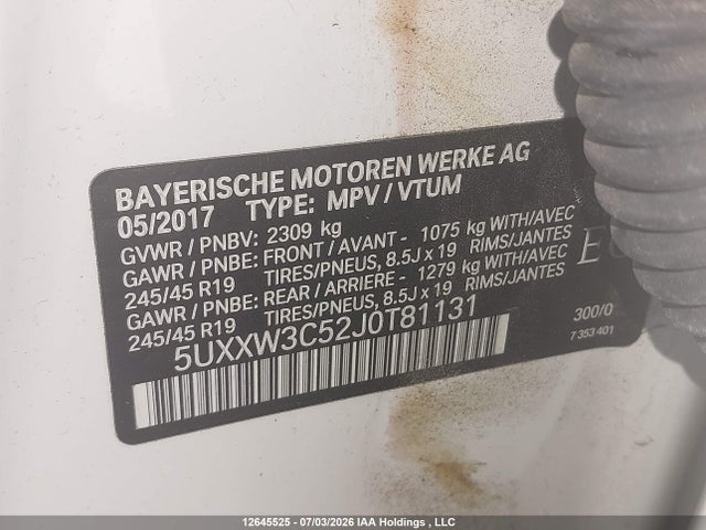 5UXXW3C52J0T81131 BMW X4 Xdrive28i