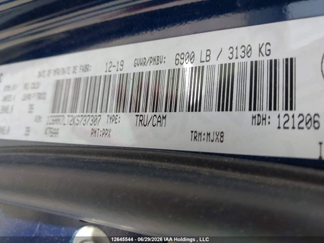 Aukcja sprzedaży 2019 Ram 1500 Classic Slt, vin: 1C6RR7LT2KS737307, numer aukcji: 12645544