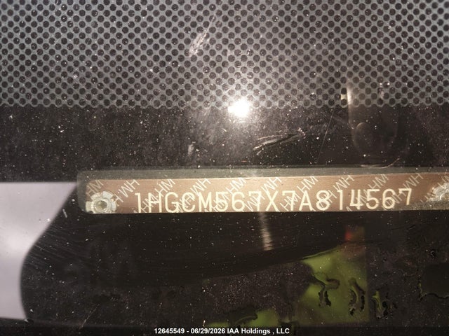 Продаж на аукціоні авто 2007 Honda Accord Ex, vin: 1HGCM567X7A814567, номер лоту: 12645549