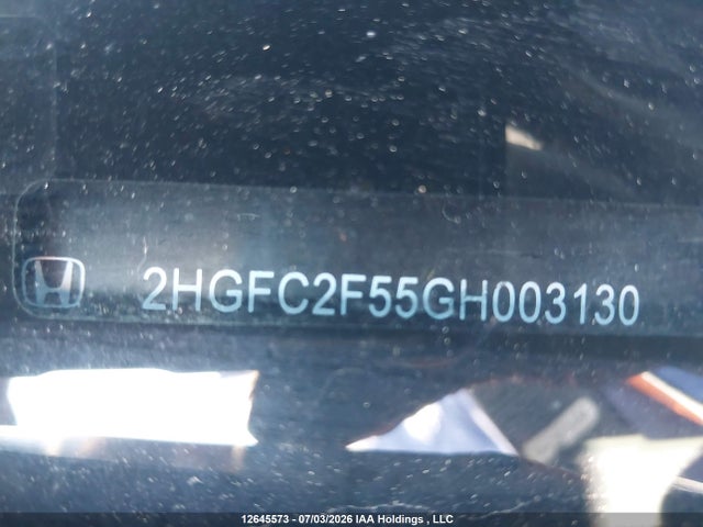 Продаж на аукціоні авто 2016 Honda Civic, vin: 2HGFC2F55GH003130, номер лоту: 12645573
