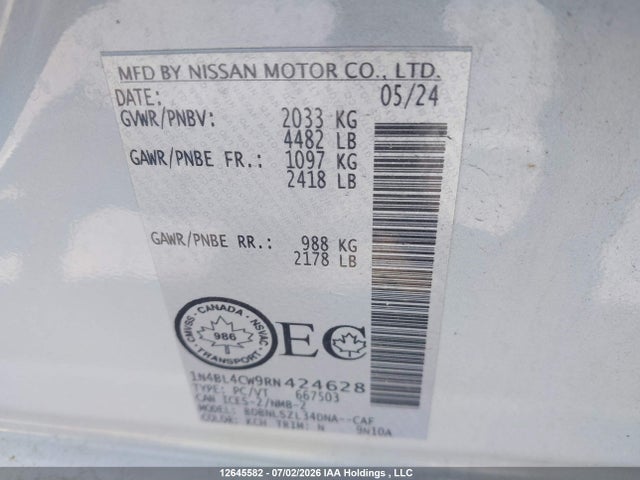 Nissan ALTIMA SR 2024 1N4BL4CW9RN424628 Image 19