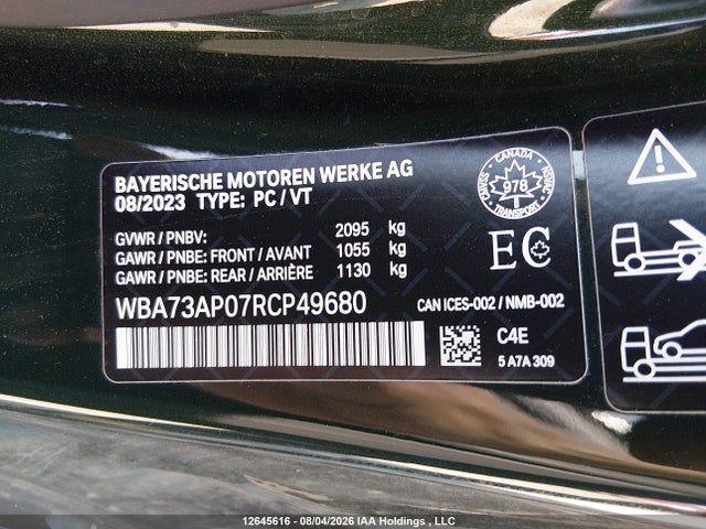 Aukcja sprzedaży 2024 Bmw 430i Xdrive, vin: WBA73AP07RCP49680, numer aukcji: 12645616