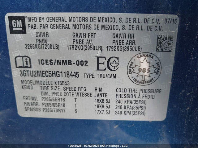 GMC Sierra 1500 Sle 2017 3GTU2MEC5HG118445 Image 17