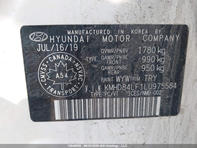 Aukcja sprzedaży 2020 Hyundai Elantra Preferred Auto Ivt, vin: KMHD84LF1LU975584, numer aukcji: 12645655