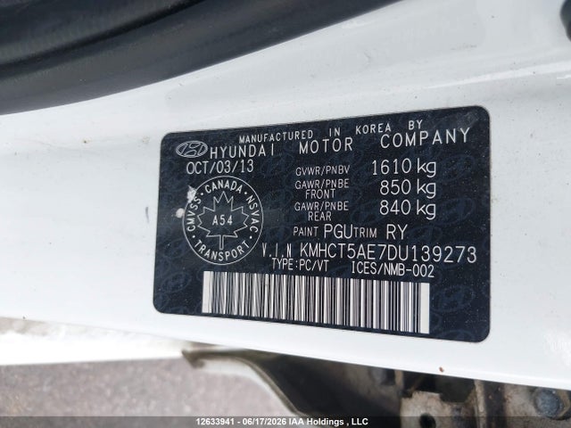 Продаж на аукціоні авто 2013 Hyundai Accent Gl, vin: KMHCT5AE7DU139273, номер лоту: 12633941