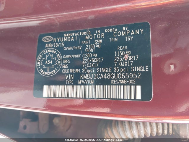 Hyundai Tucson Premium 2016 KM8J3CA48GU065952 Image 18