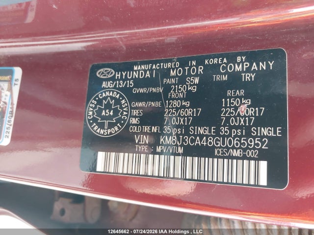 Hyundai Tucson Premium 2016 KM8J3CA48GU065952 Image 19