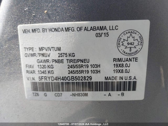 Acura Mdx Navigation Package 2016 5FRYD4H40GB502829 Image 19