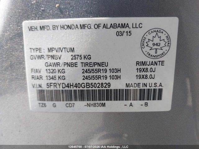 Acura Mdx Navigation Package 2016 5FRYD4H40GB502829 Image 9