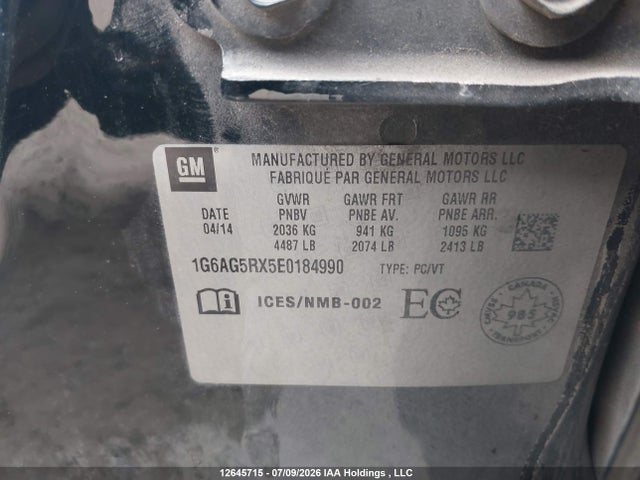 Cadillac ATS 2014 1G6AG5RX5E0184990 Image 9