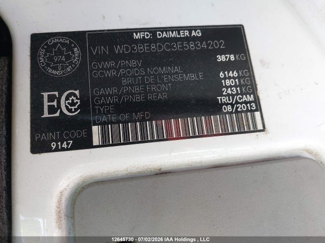 WD3BE8DC3E5834202 Mercedes-Benz Sprinter 2500