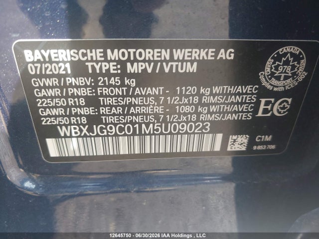 WBXJG9C01M5U09023 BMW X1 Xdrive28i