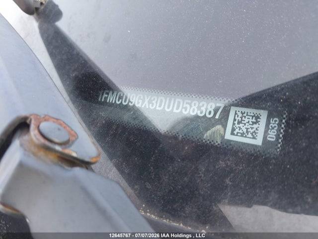 12645767 :رقم المزاد ، 1FMCU9GX3DUD58387 vin ، 2013 Ford Escape Se مزاد بيع