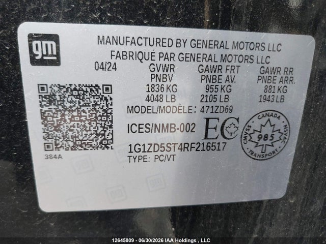 Chevrolet MALIBU LT 2024 1G1ZD5ST4RF216517 Image 18