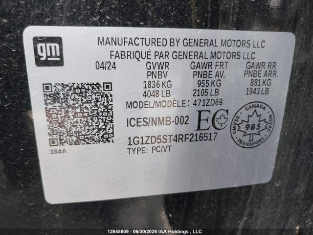 Chevrolet MALIBU LT 2024 1G1ZD5ST4RF216517 Image 9