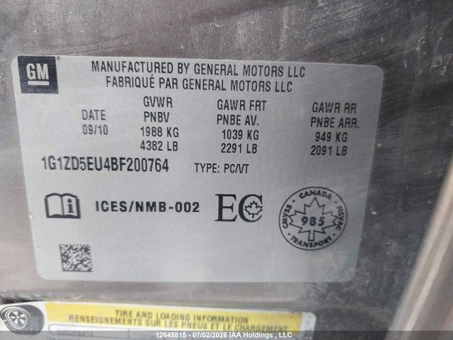 Aukcja sprzedaży 2011 Chevrolet Malibu, vin: 1G1ZD5EU4BF200764, numer aukcji: 12645815