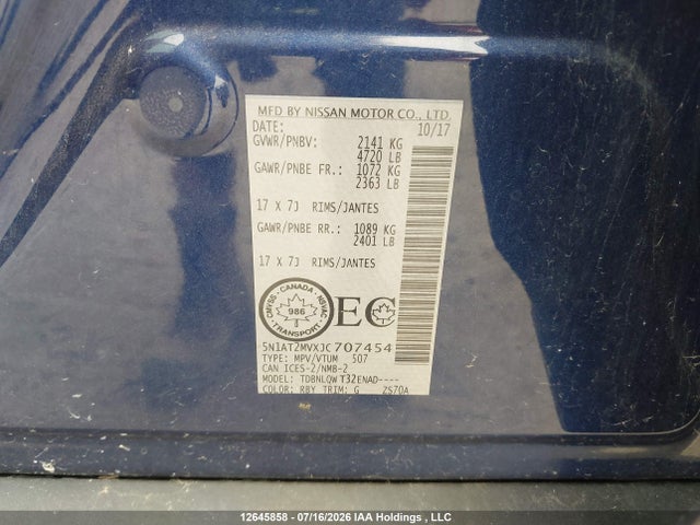 Nissan Rogue Sv/sl 2018 5N1AT2MVXJC707454 Image 9