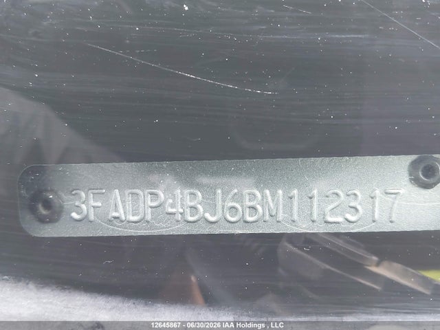 2011 Ford Fiesta Se მანქანა იყიდება აუქციონზე, vin: 3FADP4BJ6BM112317, აუქციონის ნომერი: 12645867