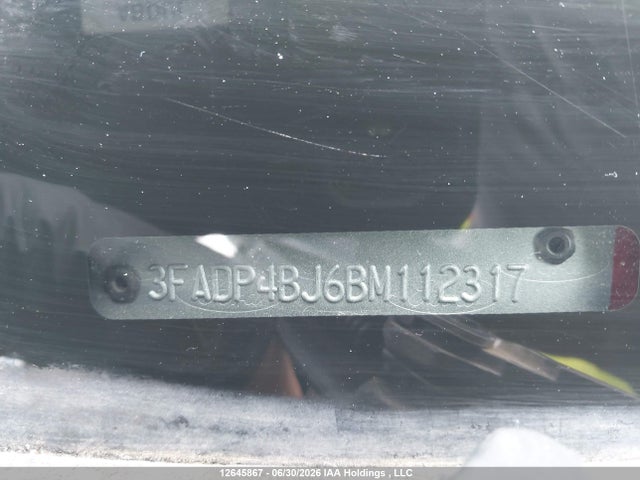 2011 Ford Fiesta Se მანქანა იყიდება აუქციონზე, vin: 3FADP4BJ6BM112317, აუქციონის ნომერი: 12645867