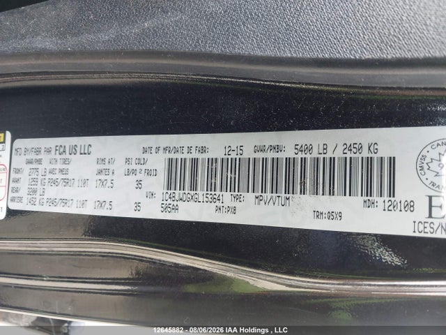 1C4BJWDGXGL153641 Jeep Wrangler Unlimited Sport