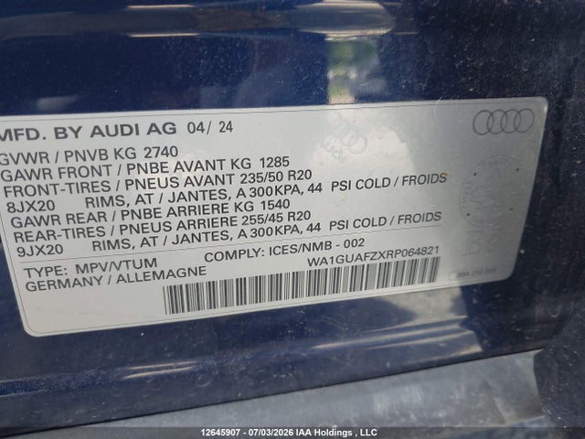 WA1GUAFZXRP064821 Audi Q4 E-TRON