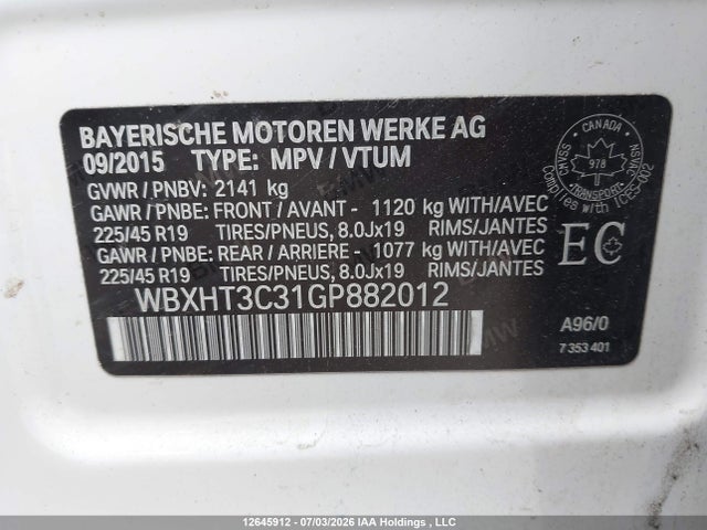BMW X1 Xdrive28i 2016 WBXHT3C31GP882012 Image 9