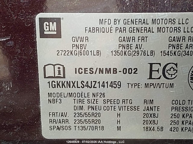 GMC Acadia Denali 2018 1GKKNXLS4JZ141459 Image 9