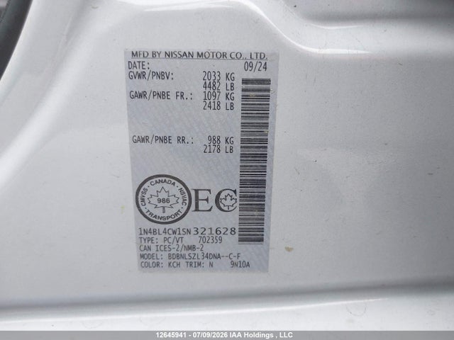 Nissan ALTIMA SR 2025 1N4BL4CW1SN321628 Image 23