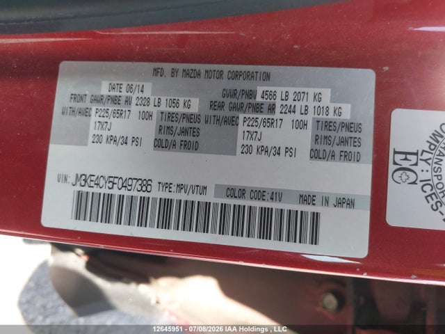 Mazda Cx-5 Touring 2015 JM3KE4CY5F0497386 Image 9