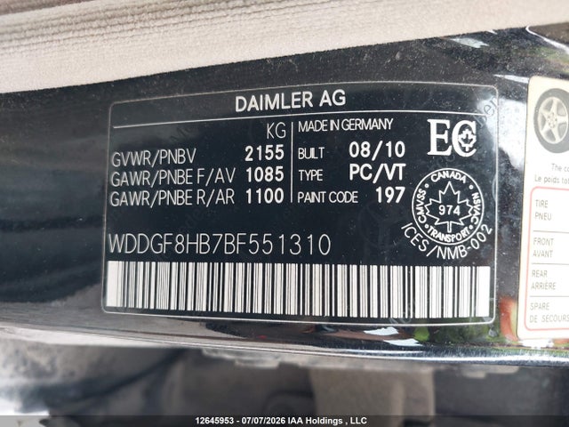 2011 Mercedes-benz C 350 4matic მანქანა იყიდება აუქციონზე, vin: WDDGF8HB7BF551310, აუქციონის ნომერი: 12645953