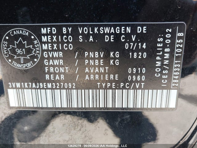 3VW1K7AJ9EM327092 Volkswagen Jetta 2.0l Trendline/2.0l Trendline+