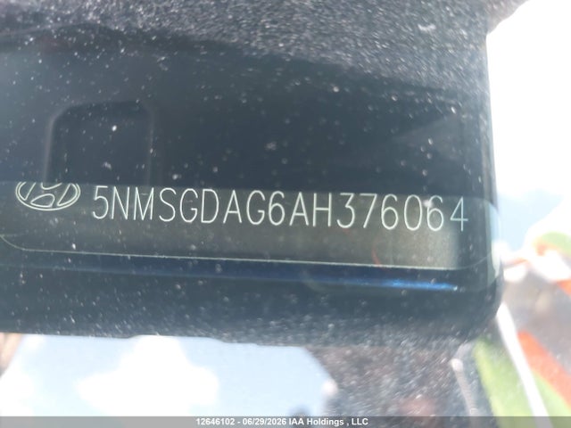 12646102 :رقم المزاد ، 5NMSGDAG6AH376064 vin ، 2010 Hyundai Santa Fe Gls مزاد بيع