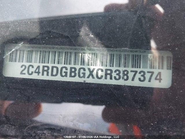 Aukcja sprzedaży 2012 Dodge Grand Caravan Se/sxt, vin: 2C4RDGBGXCR387374, numer aukcji: 12646107