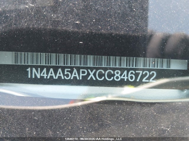 Aukcja sprzedaży 2012 Nissan Maxima S/sv, vin: 1N4AA5APXCC846722, numer aukcji: 12646110