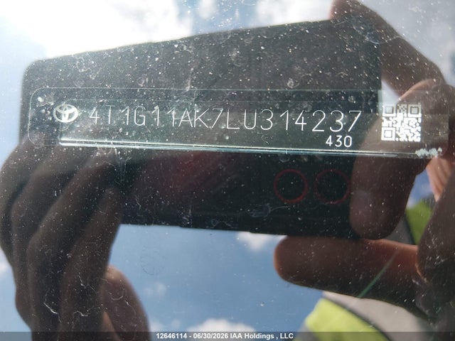 Продажа на аукционе авто 2020 Toyota Camry Se/se Night Shade, vin: 4T1G11AK7LU314237, номер лота: 12646114