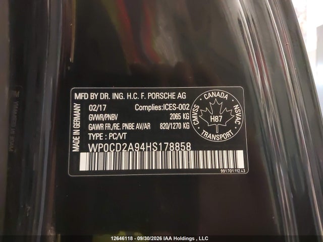 Продаж на аукціоні авто 2017 Porsche 911 Carrera 4 Gts/carrera Gts/turbo/turbo S, vin: WP0CD2A94HS178858, номер лоту: 12646118