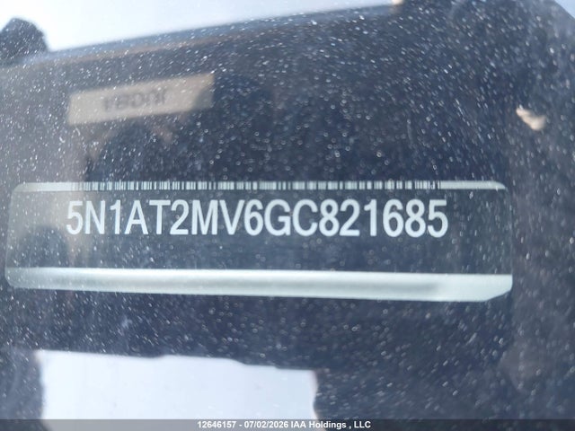 12646157 :رقم المزاد ، 5N1AT2MV6GC821685 vin ، 2016 Nissan Rogue S/sl/sv مزاد بيع
