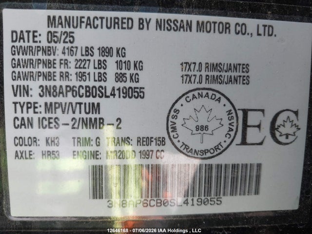 Nissan KICKS SV 2025 3N8AP6CB0SL419055 Image 19