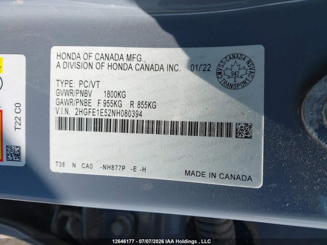 Honda Civic Si Si 2022 2HGFE1E52NH080394 Image 20