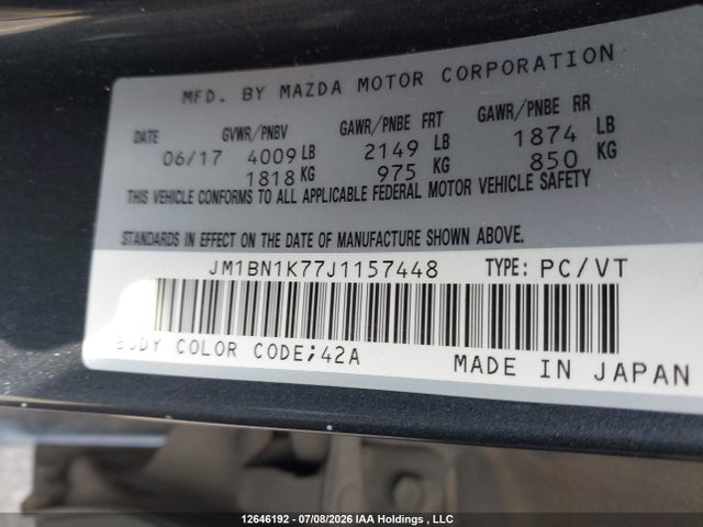 JM1BN1K77J1157448 Mazda 3 SPORT